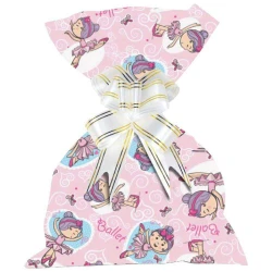 Saco metalizado 25x35cm infantil Baby Ballet com 50 unidades Gala