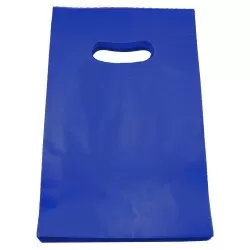 Sacola plástica para loja azul 20x30x0.15cm com 50 unidades Sustenplast