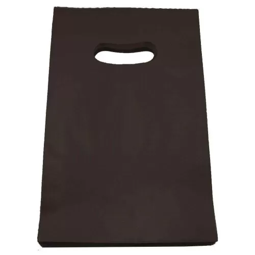 Sacola plástica para loja marrom 20x30x0.15cm com 50 unidades Sustenplast