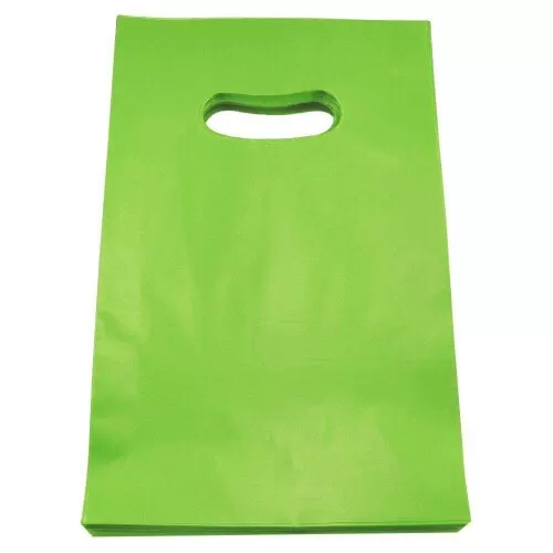 Sacola plástica para loja verde limão 30x40x0.15cm com 25 unidades Sustenplast