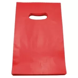 Sacola plástica para loja vermelha 20x30x0.15cm com 50 unidades Sustenplast