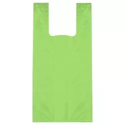 Sacola plástica tratada verde limão 32x40cm com 100 unidades Sustenplast