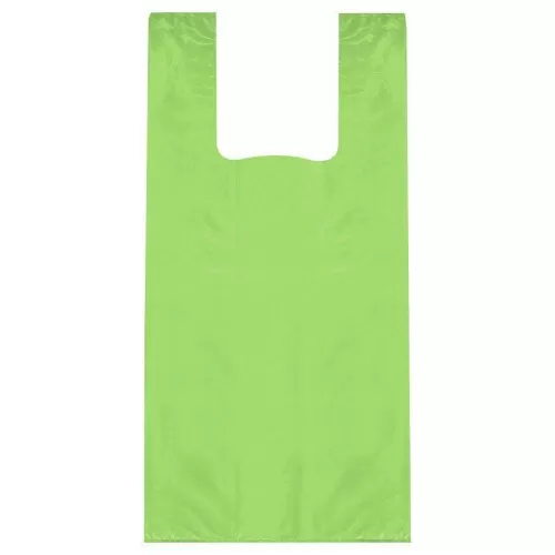 Sacola plástica tratada verde limão 32x40cm com 100 unidades Sustenplast