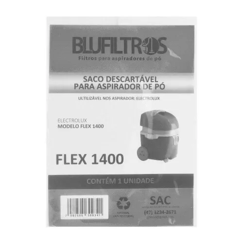 Saco descartável para aspirador de pó flex 1400 Blufiltros