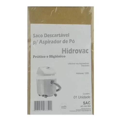 Saco descartável para aspirador de pó hidrovac 1300 Blufiltros