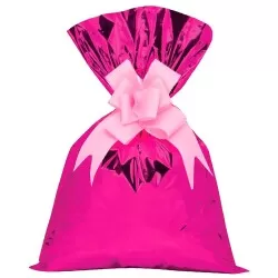 Saco metalizado 20cmx29cm liso pink com 50 Gala