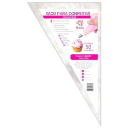 Saco para confeitar descartável gigante 26x47cm com 50 unidades Mago