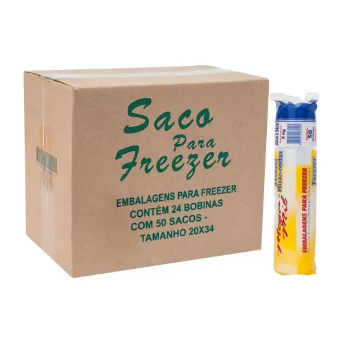 Saco para freezer 02kg rolo com 50 unidades Mega Mil