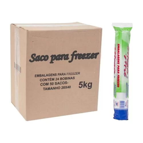 Saco para freezer 05kg rolo com 50 unidades Mega Mil