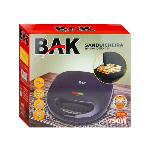 Sanduicheira elétrica 750w 220v Bak