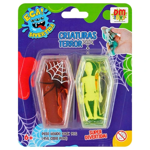 Slime eca divertida criaturas terror 90g Dm Toys