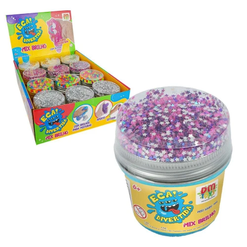 Slime eca divertida mix brilho 145g Dm Toys