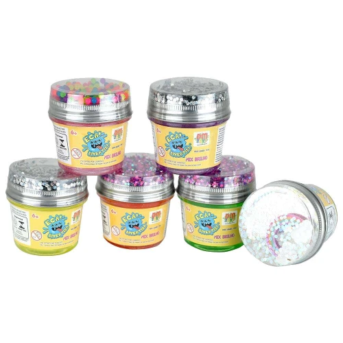 Slime eca divertida mix brilho 145g Dm Toys