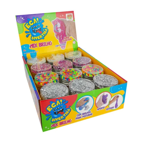 Slime eca divertida mix brilho 145g Dm Toys