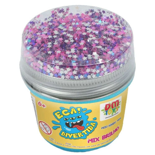 Slime eca divertida mix brilho 145g Dm Toys