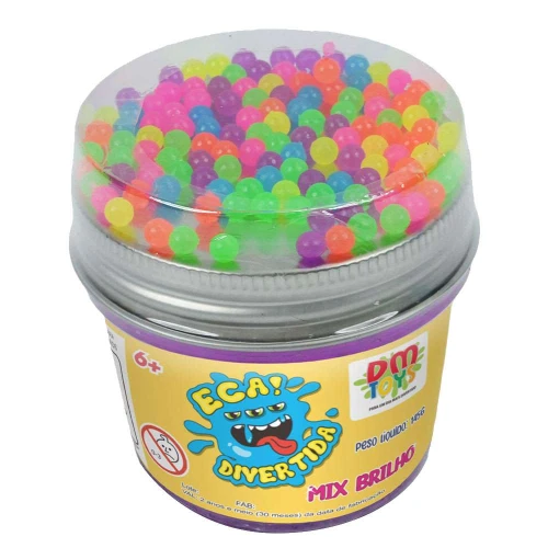 Slime eca divertida mix brilho 145g Dm Toys