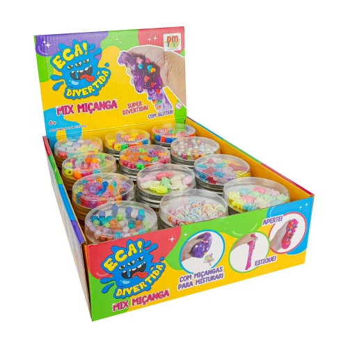 Slime eca divertida mix miçanga 145g Dm Toys