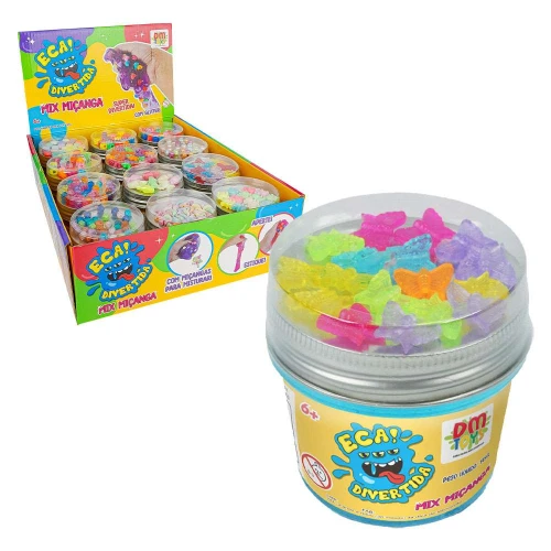 Slime eca divertida mix miçanga 145g Dm Toys