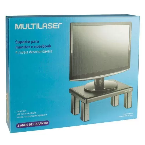 Suporte quadrado para monitor de mesa Multilaser