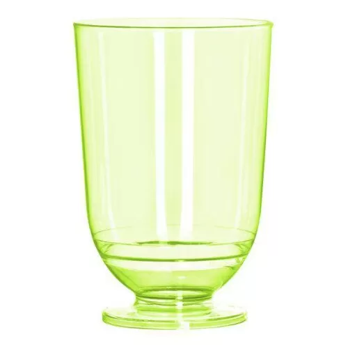 Taça acrílico 50ml para brigadeiro/licor verde neon com 10 unidades Strawplast