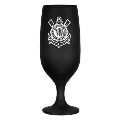 Taça de vidro floripa para chopp 300ml preta corinthians allmix