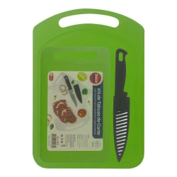 Tábua para carne kit com 02 peças + faca cores sortidas Dolce Home