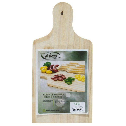 Tábua para carne madeira com cabo 16x38cm Alves