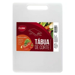 Tábua para carne plástica 41x28cm branca Clink