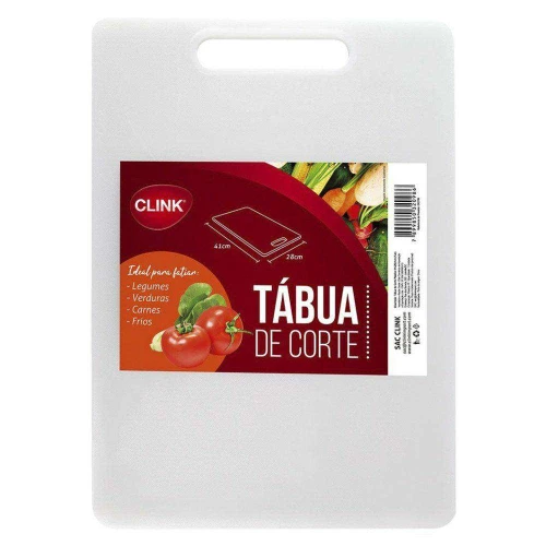 Tábua para carne plástica 41x28cm branca Clink