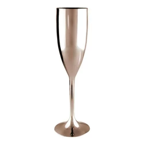 Taça acrílica para champanhe metalizada rose gold 170ml Neoplas