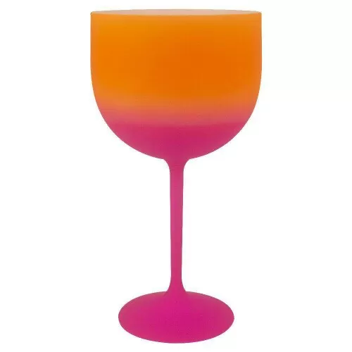 Taça acrílica para gin fosco degrade laranja/rosa 500ml Neoplas