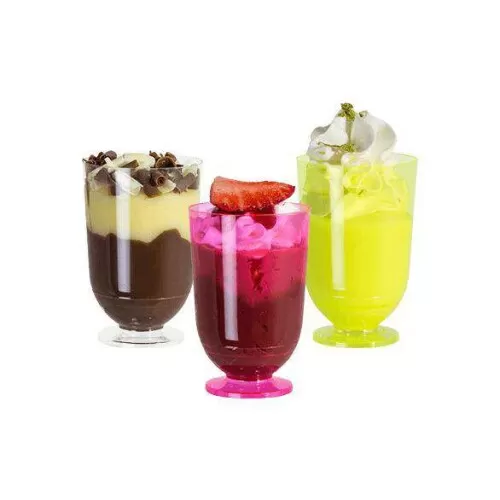 Taça acrílico 50ml para brigadeiro/licor roxo neon com 10 unidades Strawplast