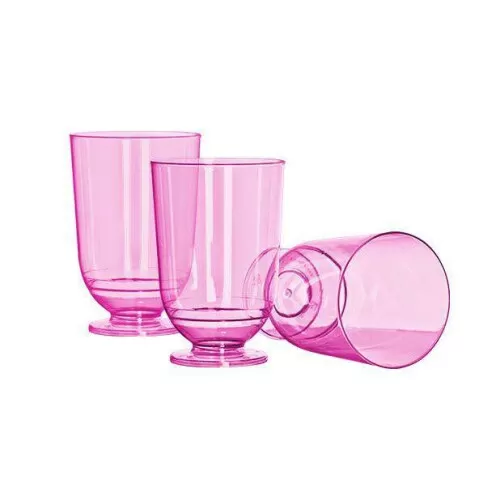 Taça acrílico 50ml para brigadeiro/licor rosa neon com 10 unidades Strawplast