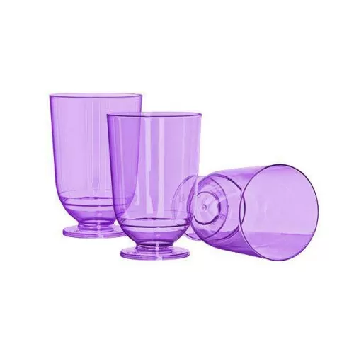 Taça acrílico 50ml para brigadeiro/licor roxo neon com 10 unidades Strawplast