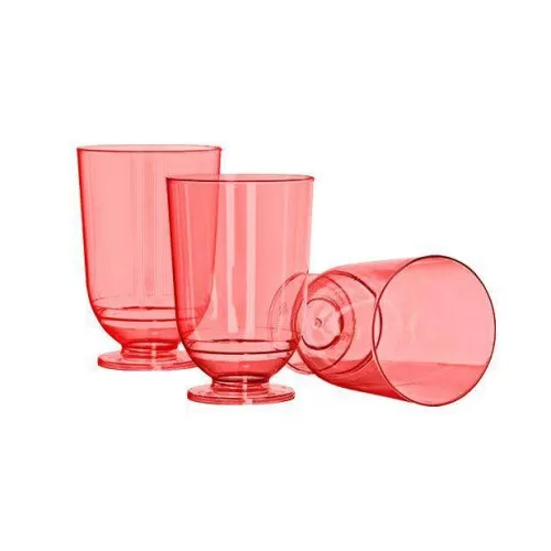 Taça acrílico 50ml para brigadeiro/licor vermelho neon com 10 unidades Strawplast