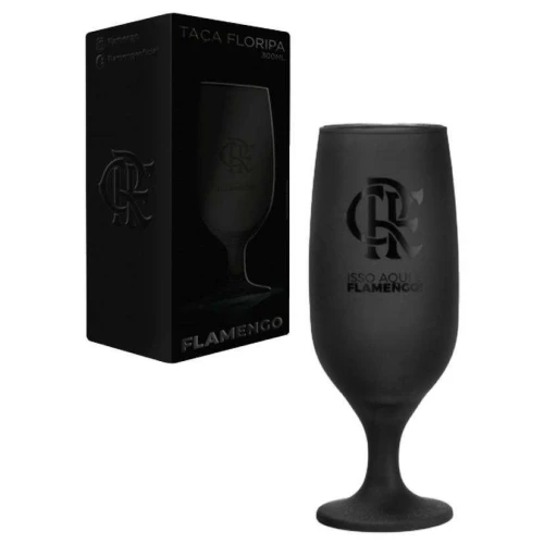 Taça de vidro floripa para chopp 300ml preta flamengo allmix