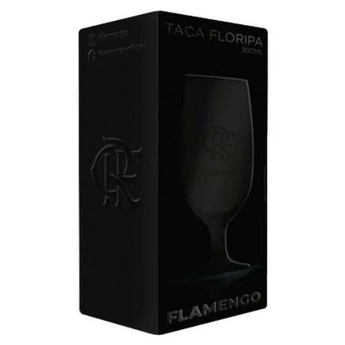 Taça de vidro floripa para chopp 300ml preta flamengo allmix