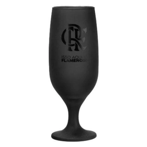 Taça de vidro floripa para chopp 300ml preta flamengo allmix