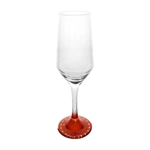 Taça de vidro para champanhe 186ml love vermelho allmix