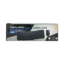 Teclado e mouse sem fio usb shortcut k3 MBtech