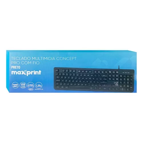 Teclado multimídia usb preto concept pro Maxprint