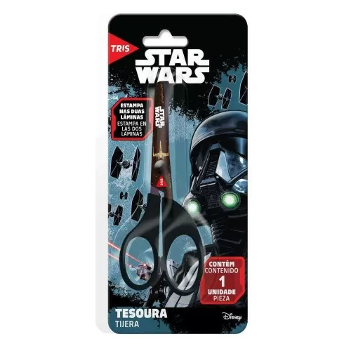 Tesoura escolar licenciada disney Star Wars blister Tris