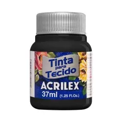 Tinta para tecido preta 520 37ml Acrilex