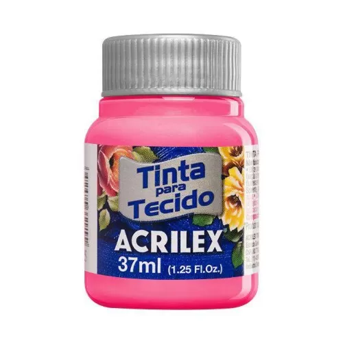 Tinta para tecido rosa 537 37ml Acrilex