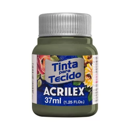 Tinta para tecido verde oliva 545 37ml Acrilex