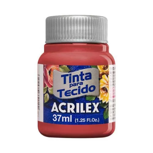 Tinta para tecido vermelho carmin 509 37ml Acrilex