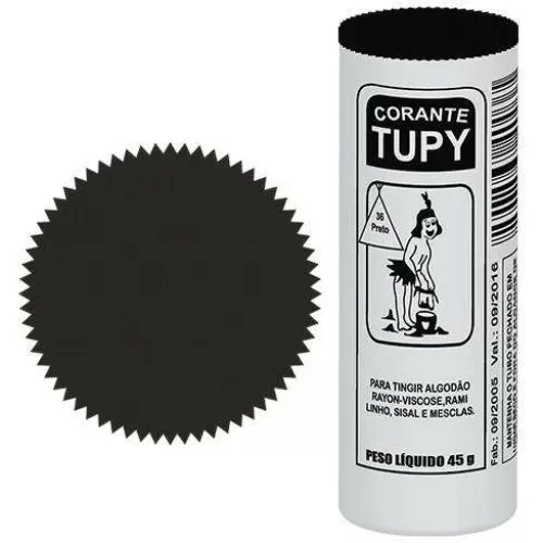 Tinta de tingir roupa preto ref 36 com 06 unidades Tupy