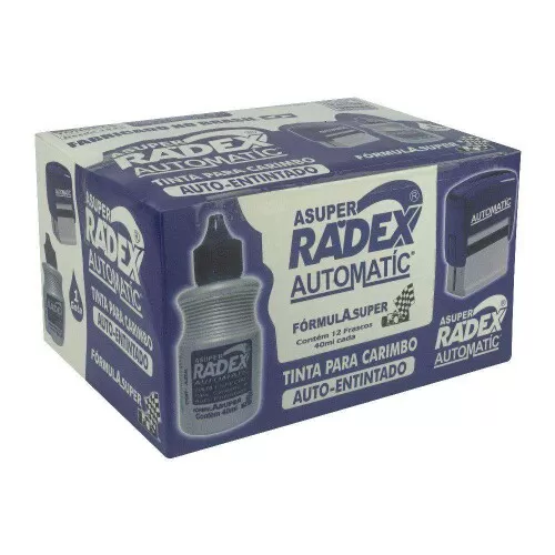 Tinta para almofada de carimbo automático 40ml azul Radex