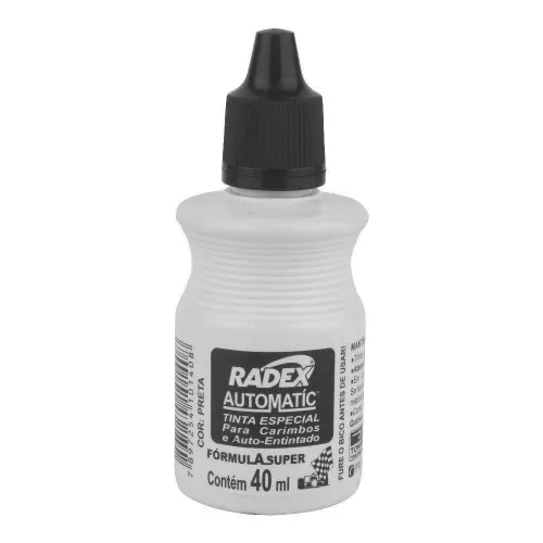 Tinta para almofada de carimbo automático 40ml preta Radex