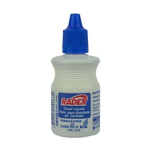 Tinta para almofada de carimbo 40ml azul Radex